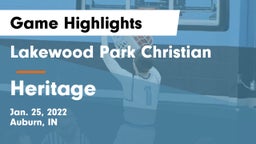Lakewood Park Christian  vs Heritage  Game Highlights - Jan. 25, 2022