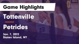 Tottenville  vs Petrides  Game Highlights - Jan. 7, 2022
