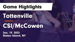 Tottenville  vs CSI/McCowen Game Highlights - Jan. 19, 2022