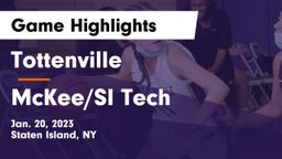 Tottenville  vs McKee/SI Tech  Game Highlights - Jan. 20, 2023
