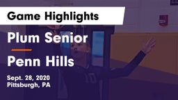 Plum Senior  vs Penn Hills Game Highlights - Sept. 28, 2020