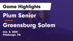 Plum Senior  vs Greensburg Salem Game Highlights - Oct. 8, 2020