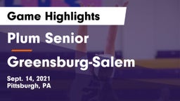Plum Senior  vs Greensburg-Salem  Game Highlights - Sept. 14, 2021