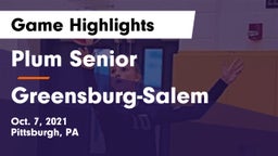 Plum Senior  vs Greensburg-Salem  Game Highlights - Oct. 7, 2021