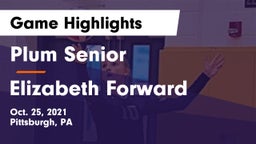 Plum Senior  vs Elizabeth Forward  Game Highlights - Oct. 25, 2021
