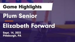 Plum Senior  vs Elizabeth Forward  Game Highlights - Sept. 14, 2022
