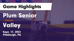 Plum Senior  vs Valley  Game Highlights - Sept. 17, 2022