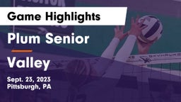 Plum Senior  vs Valley  Game Highlights - Sept. 23, 2023