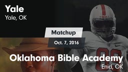 Matchup: Yale  vs. Oklahoma Bible Academy 2016