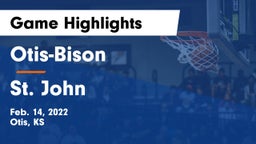 Otis-Bison  vs St. John  Game Highlights - Feb. 14, 2022