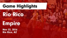 Rio Rico  vs Empire  Game Highlights - Nov 22, 2016