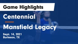 Centennial  vs Mansfield Legacy  Game Highlights - Sept. 14, 2021