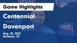Centennial  vs Davenport  Game Highlights - Aug. 25, 2022
