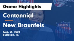 Centennial  vs New Braunfels  Game Highlights - Aug. 25, 2022