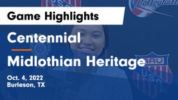 Centennial  vs Midlothian Heritage  Game Highlights - Oct. 4, 2022