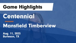 Centennial  vs Mansfield Timberview  Game Highlights - Aug. 11, 2023