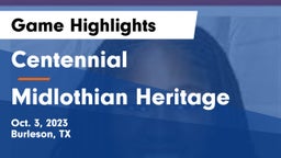 Centennial  vs Midlothian Heritage  Game Highlights - Oct. 3, 2023
