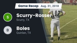 Recap: Scurry-Rosser  vs. Boles  2018