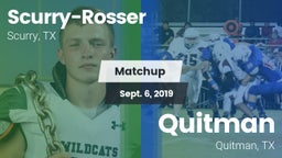 Matchup: Scurry-Rosser High vs. Quitman  2019