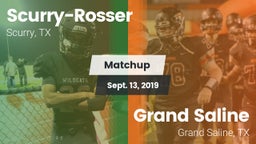 Matchup: Scurry-Rosser High vs. Grand Saline  2019