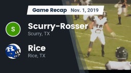Recap: Scurry-Rosser  vs. Rice  2019