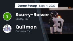 Recap: Scurry-Rosser  vs. Quitman  2020