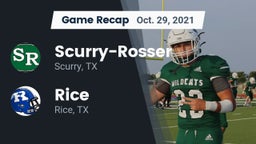 Recap: Scurry-Rosser  vs. Rice  2021