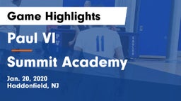 Paul VI  vs Summit Academy Game Highlights - Jan. 20, 2020