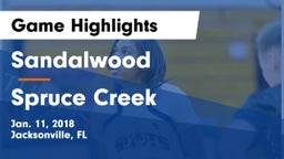 Sandalwood  vs Spruce Creek  Game Highlights - Jan. 11, 2018