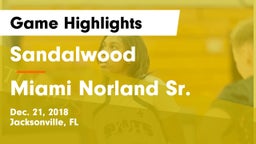 Sandalwood  vs Miami Norland Sr.  Game Highlights - Dec. 21, 2018
