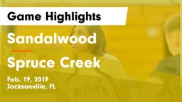 Sandalwood  vs Spruce Creek  Game Highlights - Feb. 19, 2019