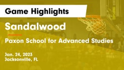 Sandalwood  vs Paxon School for Advanced Studies  Game Highlights - Jan. 24, 2023
