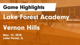 Lake Forest Academy  vs Vernon Hills  Game Highlights - Nov. 12, 2018
