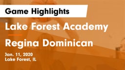 Lake Forest Academy  vs Regina Dominican  Game Highlights - Jan. 11, 2020