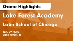 Lake Forest Academy  vs Latin School of Chicago Game Highlights - Jan. 29, 2020