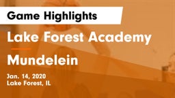 Lake Forest Academy  vs Mundelein  Game Highlights - Jan. 14, 2020