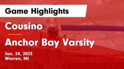 Cousino  vs Anchor Bay Varsity Game Highlights - Jan. 24, 2023