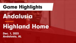 Andalusia  vs Highland Home  Game Highlights - Dec. 1, 2023