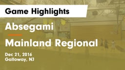 Absegami  vs Mainland Regional  Game Highlights - Dec 21, 2016