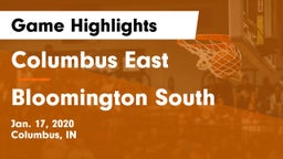 Columbus East  vs Bloomington South  Game Highlights - Jan. 17, 2020