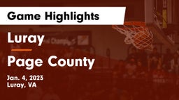 Luray  vs Page County Game Highlights - Jan. 4, 2023