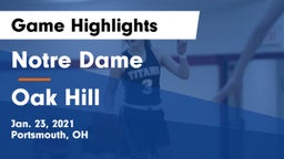 Notre Dame  vs Oak Hill  Game Highlights - Jan. 23, 2021