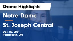 Notre Dame  vs St. Joseph Central Game Highlights - Dec. 20, 2021