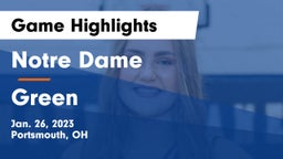 Notre Dame  vs Green  Game Highlights - Jan. 26, 2023