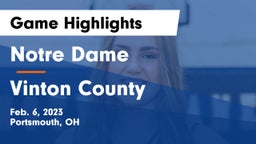 Notre Dame  vs Vinton County  Game Highlights - Feb. 6, 2023
