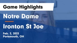 Notre Dame  vs Ironton St Joe Game Highlights - Feb. 2, 2023