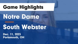 Notre Dame  vs South Webster  Game Highlights - Dec. 11, 2023