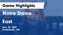 Notre Dame  vs East Game Highlights - Jan. 18, 2024