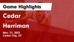 Cedar  vs Herriman  Game Highlights - Nov. 21, 2023