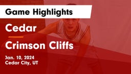 Cedar  vs Crimson Cliffs  Game Highlights - Jan. 10, 2024